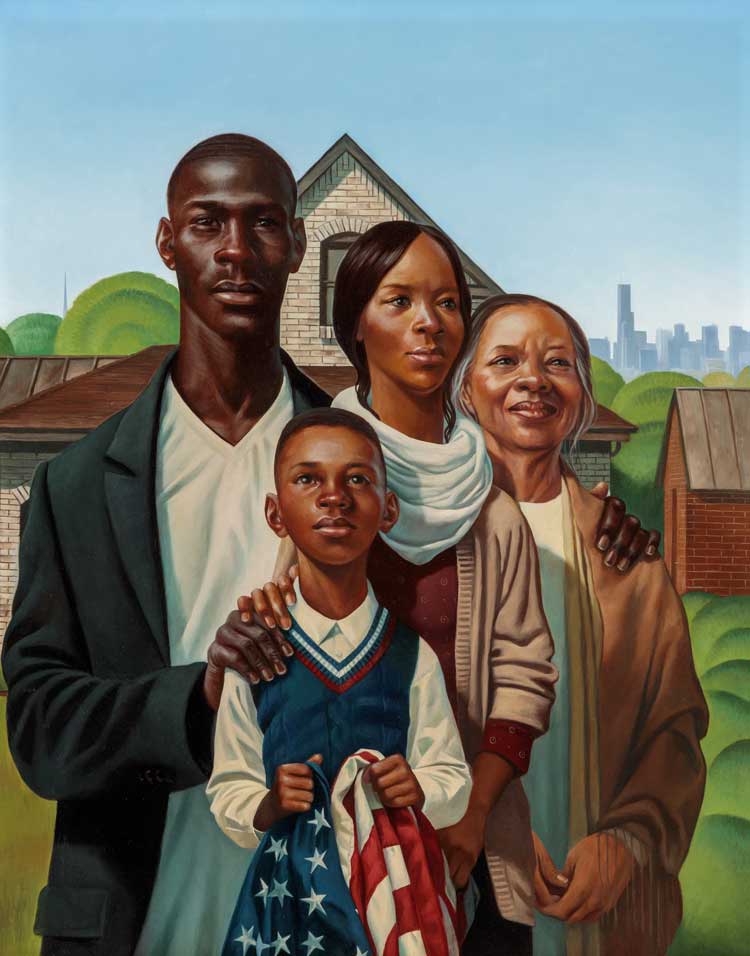 Kadir Nelosn, Black Gothic, 2017. Photo : Courtesy Lucas Museum of Narrative Art, Los Angeles © Kadir Nelson.