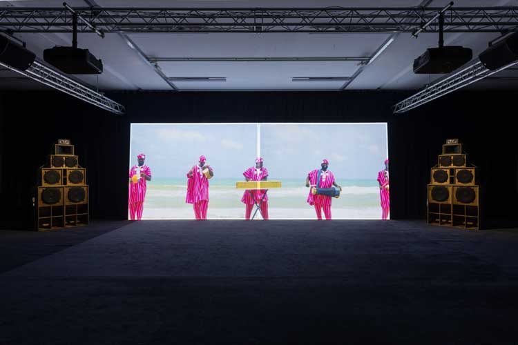 Olukemi Lijadu: Feedback, 2026. Installation view, Spike Island, Bristol. Image courtesy the artist. Photo: Rob Harris.