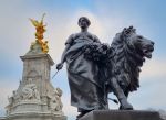 Queen Victoria Memorial by Sir Thomas Brock with architect Sir Aston Webb, designed 1901, unveiled 1911, completed 1924. Marble, stone and bronze. Buckingham Palace, The Mall. Photo: Juliet Rix.
