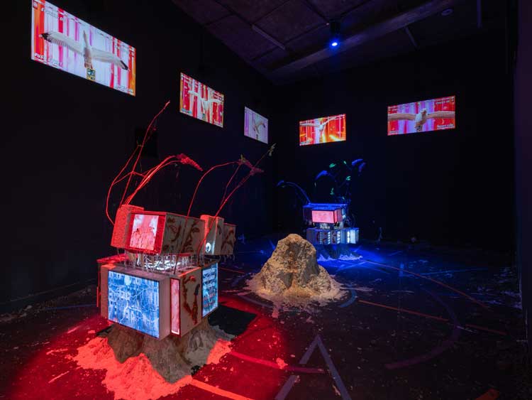 Kara Chin, Mapping the Wasteland: PAY AND DISPLAY, 2025. Liverpool Biennial 2025 at FACT. Photo: Stuart Whipps.