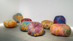 From Sheila Hicks’s gemstone-like sculptures to Elizabeth Price’s video essay on modernist Catholic churches, 30 artists respond to the theme of this year’s Liverpool Biennial, ‘bedrock’