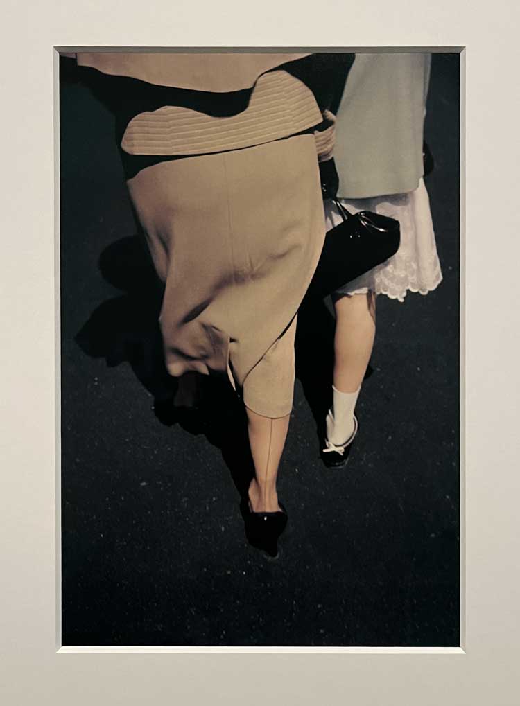 Saul Leiter, Barbara and J, Undated. Chromogenic print, printed 2021. Installation view, Saul Leiter: An Unfinished World, MK Gallery, Milton Keynes, 2024. Photo: Veronica Simpson.