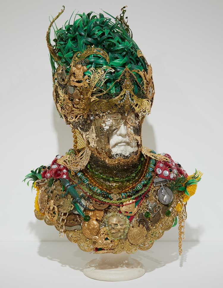 Hew Locke. Souvenir 2 (Edward VII in Masonic Regalia), 2019. Courtesy of the artist and Hales Gallery © Hew Locke.