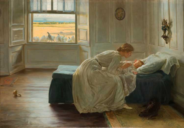 John Henry Lorimer. Hush, oil on canvas, 1905. Touchstones Rochdale Art Gallery.
