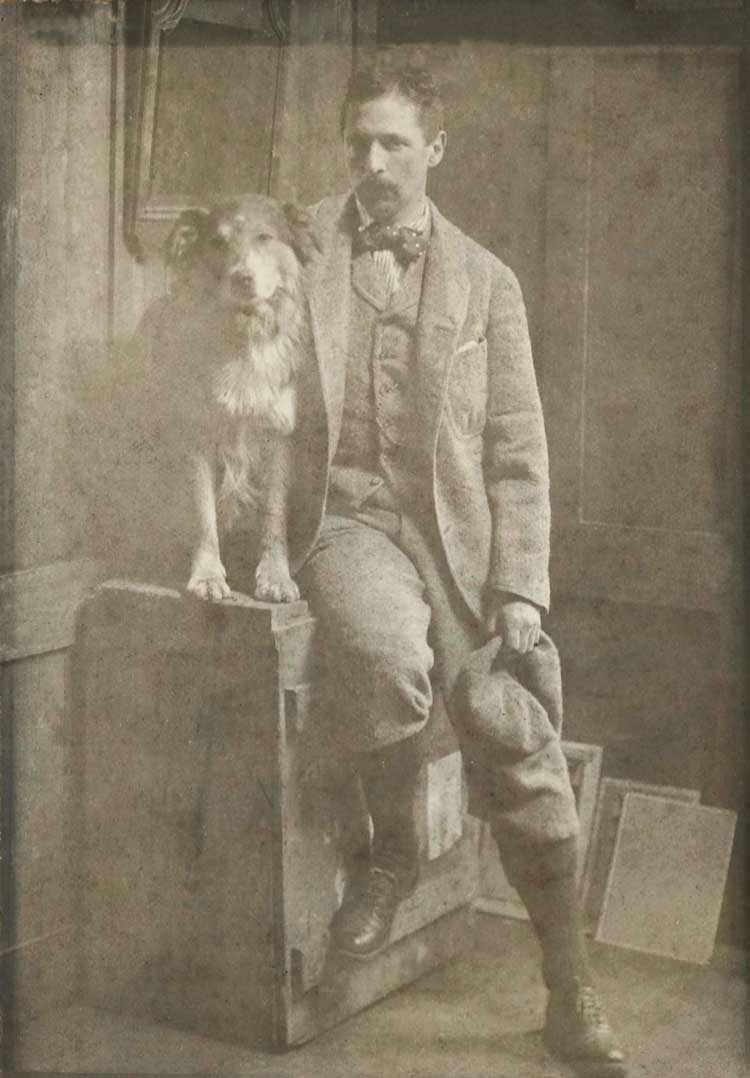 John Henry Lorimer with his dog Burleigh. Photo courtesy of a Private Collection.