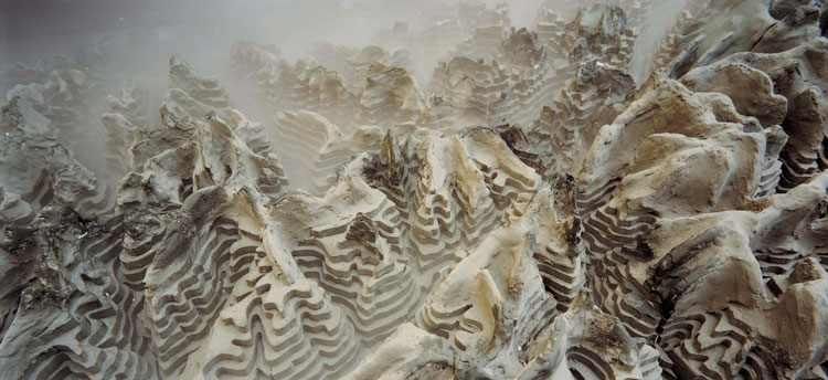 Armin Linke. Model of the Alps, shown at Ecole Polytechnique Federale de Lausanne, Switzerland, 2001, as part of the staging of Alpi documentary.