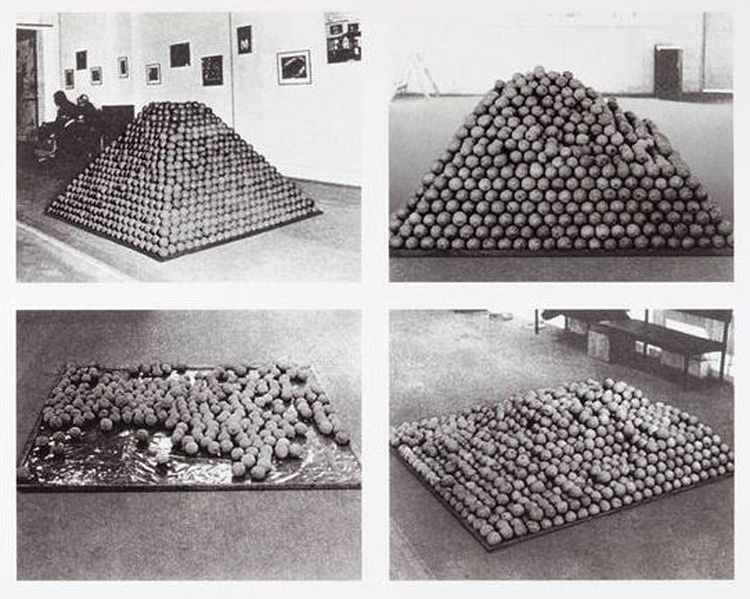 Roelof Louw, Soul City (Pyramid of Oranges), 1967. Arts Laboratory, Covent Garden, 1967. © The Estate of the Artist. Courtesy of Richard Saltoun Gallery, London.