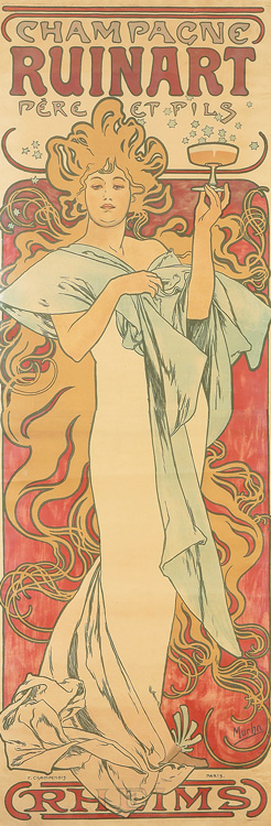 Alphonse Mucha. Champagne Ruinart, 1897. Photo © Musée d'Ixelles-Bruxelles / Courtesy of Institut für Kulturaustausch, Tübingen.