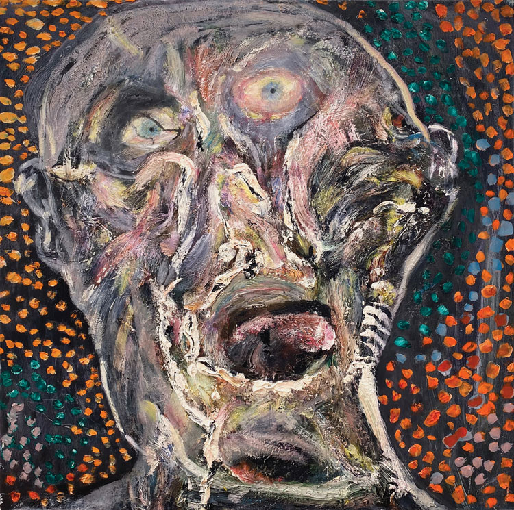 Andrew Litten, Head of a Dying Man, 2020. Oil on canvas, 90 x 90 cm. Photo courtesy Anima Mundi and the artist.