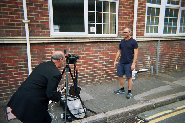 Documentation of the making of Assisted Self-Portrait of Fred Clarke, from Assembly (2013-2014) by Anthony Luvera.