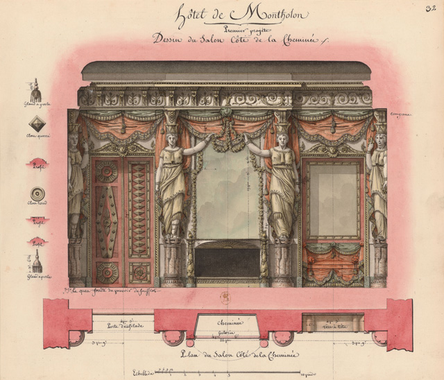 Jean-Jacques Lequeu. Design for Salon, Hotel Montholon, 1785-86. Image: Department of Prints and Photography, BnF.