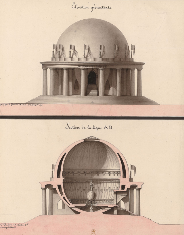 Jean-Jacques Lequeu. Elevation of a Temple to Equality, 1794. Image: Department of Prints and Photography, BnF.