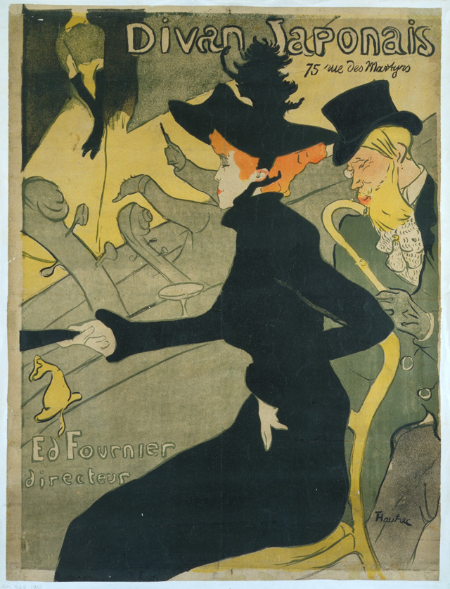 Henri de Toulouse-Lautrec. Divan Japonais, 1892. Poster, colour lithograph, 79.8 x 60.5. Collection: Victoria and Albert Museum, London. © Victoria and Albert Museum, London.