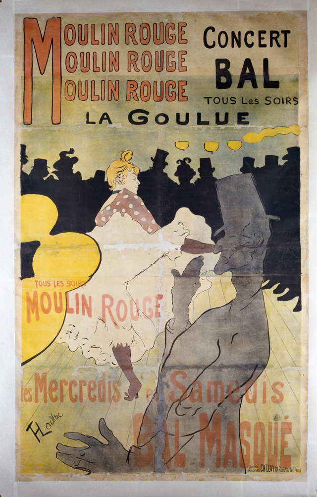 Henri de Toulouse-Lautrec. Moulin Rouge, La Goulue (Poster), 1891. Colour lithograph, 182.8 x 115.5 cm. Collection: Victoria and Albert Museum, London. © Victoria and Albert Museum, London.