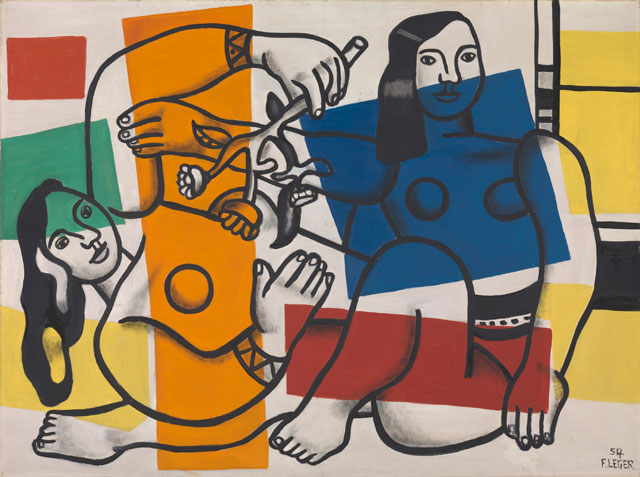 Fernand Léger. Two Women Holding Flowers, 1954. Oil on canvas, 97.2 x 129.9 cm. Tate. © ADAGP, Paris and DACS, London 2018.