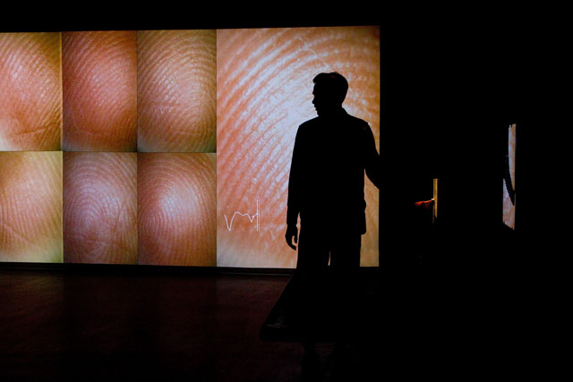 Rafael Lozano-Hemmer, Pulse Index, 2010. Installation view, Recorders, Museum of Contemporary Art, Sydney, Australia, 2011. Photo: Antimodular Research.