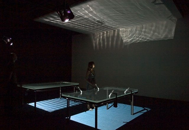 Rafael Lozano-Hemmer, Pulse Tank, 2008. Installation view, Prospect.1, New Orleans Museum of Art, New Orleans, Louisianna, United States. Photo: Scott Saltzman.