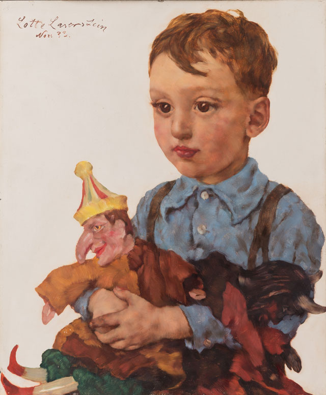 Lotte Laserstein. Boy with Kasper Puppet (Wolfgang Karger), 1933. Oil on panel, 46 x 38 cm. Städel Museum, Frankfurt am Main. Photo: Städel Museum – Artothek. © VG Bild-Kunst, Bonn 2018.