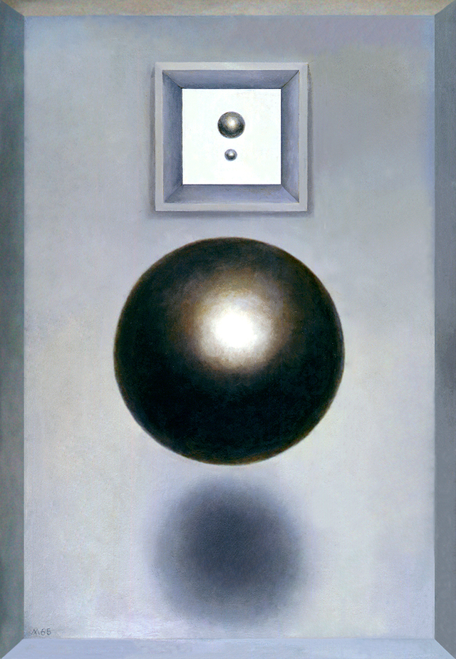 Leonid Lamm. Sphere, 1965. Oil on fibreboard, 154 x 108 x 8 cm. Norton and Nancy Dodge Collection of Nonconformist Art from the Soviet Union at the Zimmerli Art Museum at Rutgers University.