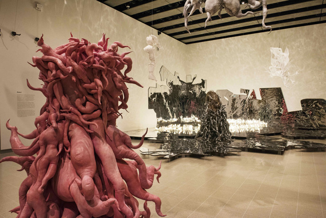 Lee Bul. Monster: Pink, 1998/2011. Installation view at Hayward Gallery, London 2018 © Lee Bul 2018. Photograph: Linda Nylind.