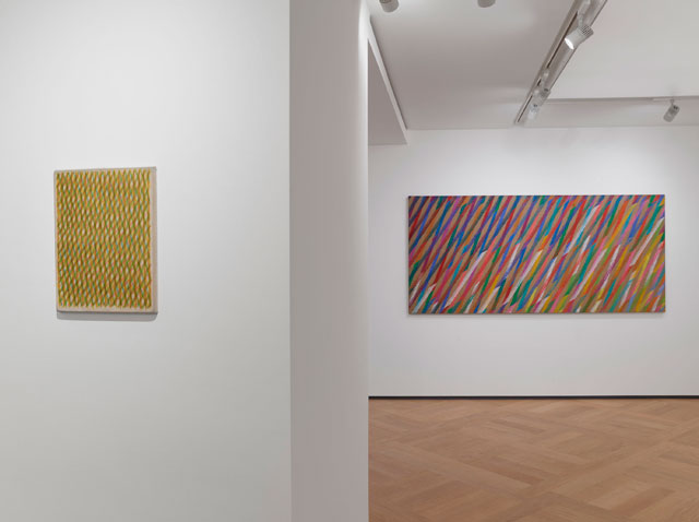 Installation view, Light in Motion: Balla, Dorazio, Zappettini. Courtesy Mazzoleni.