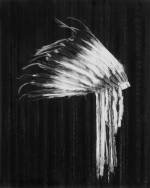 Robert Longo. Untitled (Osage Headdress, American Tragedy), 2017. Charcoal on mounted paper, 152.4 x 116.2 cm. Courtesy Galerie Thaddaeus Ropac London · Paris · Salzburg. Photograph: Artist Studio.
