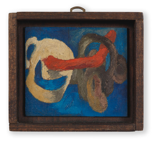 Lee Lozano. No title, c1962. Oil on board, 7 x 8.3 cm. © The Estate of Lee Lozano. Courtesy the Estate and Hauser & Wirth.