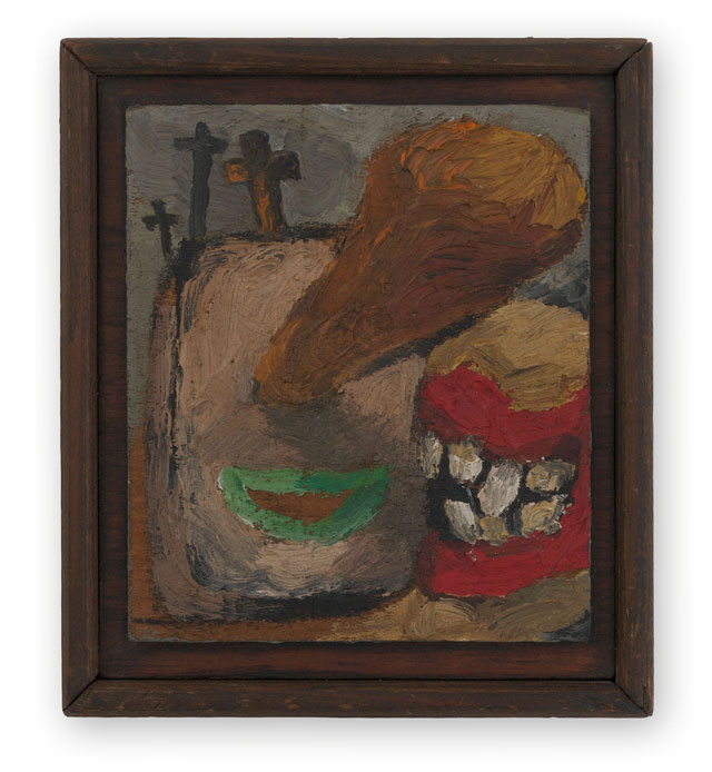 Lee Lozano. No title, c1962. Oil on wood, 8.3 x 7 cm. © The Estate of Lee Lozano. Courtesy the Estate and Hauser & Wirth.