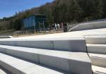 Viewed from the rooftop walkway, a tour group arrives on the Belvedere platform. Photograph: Veronica Simpson