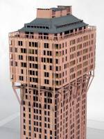 BBPR. Torre Velasca, Milan, Lombardie, 1950-1958. Maquette, plastique peint,  bois – 107 x 120.5 x 106.5 cm. Achat 2008. Centre Pompidou, Musée national d'art moderne. Photograph: Philippe Migeat/Georges Meguerditchian. Centre Pompidou, MNAM-CCI /Dist.RMN-GP. © Arch. Prof. Alberico Barbiano di Belgiojoso.