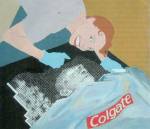 <i>Only one of them uses Colgate</i><i></i> 2004. Oil on canvas 32 x 
        36 inches. Bourne Fine Art