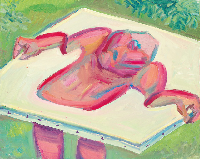 Maria Lassnig. Inside and Outside the Canvas IV, 1984–5. Oil paint on canvas, 80 x 100 cm. © Maria Lassnig Foundation.