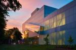 Pierre Lassonde Pavilion, Musée National des Beaux-Arts du Québec. View showing the protruding staircase. Photograph: Bruce Damonte. © OMA.