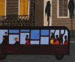 Jacob Lawrence. Bus, 1941. Gouache on paper, 18 5/16 x 21 7/8 in (47.8 x 55.6 cm). Collection of George Wein, Courtesy of Michael Rosenfeld Gallery LLC, New York, NY. © 2015 The Jacob and Gwendolyn Knight Lawrence Foundation, Seattle / Artists Rights Society (ARS), New York