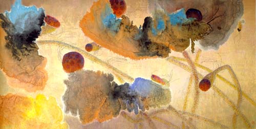 Yang Yanping (b. 1934). Song of Fall, 2000-2001. Chinese colored ink on rice paper 27 x 53 3/4 in (68.6 x 136.5 cm). Goedhuis Contemporary, New York