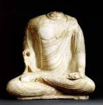 Marble Buddha, Seated in virasãna pose. Tang Dynasty, H. 31