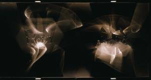 Julio Le Parc. Continuel-lumière avec formes en contortions, 1966/1996. Painted wood, painted metal, polystyrene foil, aluminum, motors and lights, 189.5 x 605 x 30 cm. Edition of nine, no. 2/9.