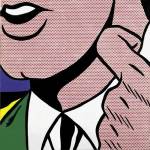 Roy Lichtenstein, <i>Half Face with Collar</i>, 1963. Oil and Magna on  canvas. 121.9 x 121.9 cm. Collection Gian Enzo Sperone, New York © Estate of Roy Lichtenstein/DACS 2004