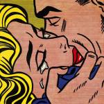 Roy Lichtenstein, <i>Kiss V</i>, 1964. Magna on canvas. 36 x 36 inches. Collection Charles Simonyi, Seattle © Estate of Roy Lichtenstein/DACS 2003