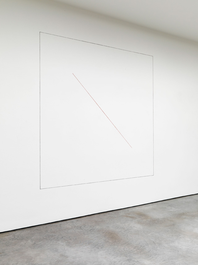 Sol LeWitt. Wall Drawing 157, 1973. Red and black crayon, 8 x 8 ft.