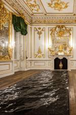 Liquid Marble by the multidisciplinary French designer Mathieu Lehanneur, in the historic setting of the V&A’s Norfolk House Music Room.
