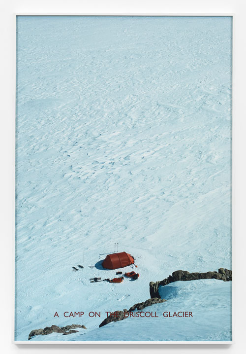 Richard Long. A Camp on the Driscoll Glacier, 2012. Photographic print, 138.5 X 92.5 cm. © the artist; Courtesy, Lisson Gallery, London.