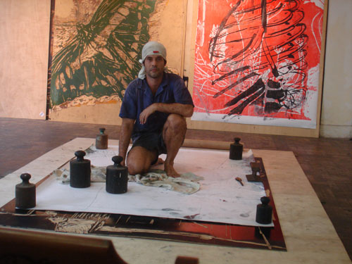 Fabricio Lopez in his studio in Santos. © Fabricio Lopez. Photograph: Everton Ballardin.