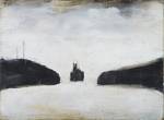 LS Lowry. A Ship, c1965. Oil on board, 11.5 x 19 cm. The Lowry Collection, Salford. © The Estate of LS Lowry.