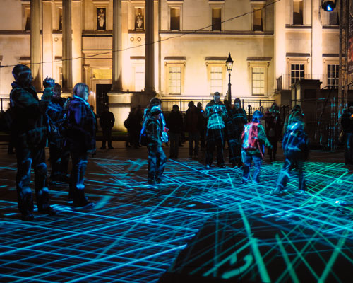 Rafael Lozano-Hemmer. Under Scan, Relational Architecture 11, 2005. Shown at Trafalgar Square, London, United Kingdom, 2008. Photograph: Antimodular Research.