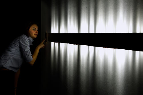 Rafael Lozano-Hemmer. Voice Array, 2013. Shown at Recorders, Museum of Contemporary Art, Sydney, Australia. Photograph: Antimodular Research.