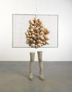 Sarah Lucas. Nice Tits, 2011. Concrete, wire mesh, tights, fluff, 208 x 160 x 60 cm. Copyright the artist, courtesy Sadie Coles HQ, London.