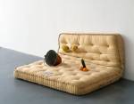 Sarah Lucas. Au Naturel, 1994. Mattress, water bucket, melons, oranges and cucumber, 84 x 168 x 145cm. Copyright the artist, courtesy Sadie Coles HQ, London.