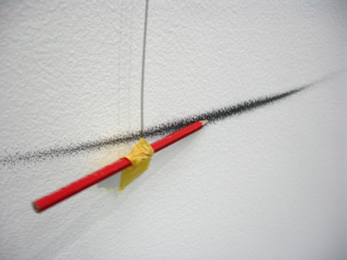 Luis Camnitzer. <em>Portrait of the artist,</em> (detail) 1991/2010. Fan, thread and pencil, dimensions variable. Daros Latinamerica Collection, Zurich.