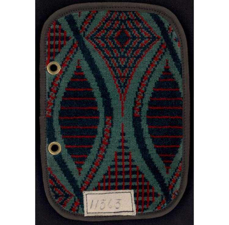 Enid Marx, Sample of moquette with Shield design, c1935. Wool. © TfL from the London Transport Museum collection / The Estate of Enid Marx.